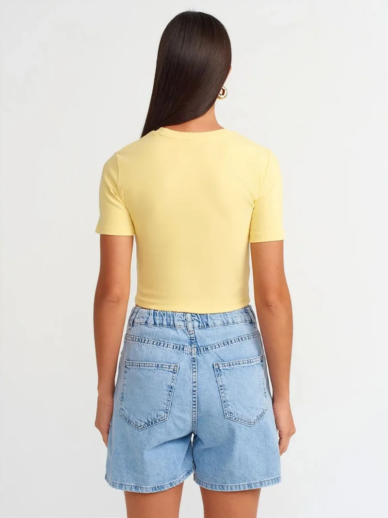 ديلفين DILVIN High-Waist Wide-Leg Denim Shorts