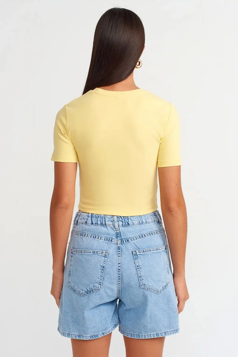 Dilvin Light Blue Denim DILVIN High-Waist Wide-Leg Denim Shorts for Women | Best Price UAE