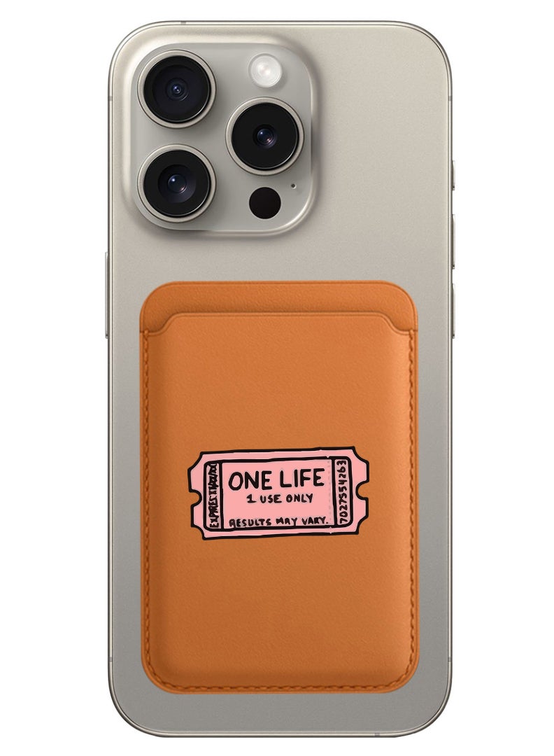 Theodor محفظة مغناطيسية، متوافقة مع محفظة MagSafe، لمحفظة آيفون، لسلسلة آيفون 16/15/14/13/12، غير متوافقة مع آيفون 13/12 ميني، حاملة 3 بطاقات، جلد نباتي، بني - حياة واحدة - Image 1