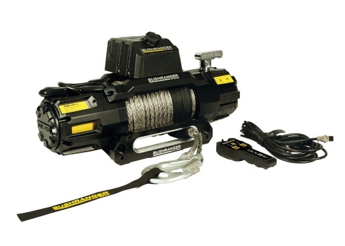 بوشرانجر رافعة السحب الكهربائية ARB Bushranger REVO بقوة 10,000 رطل 12 فولت بحبل صناعي – RWR100S، تحكم عن بعد لاسلكي وسلكي، مقاومة للماء بمعيار IP67، تحكم عن بعد لاسلكي وسلكي، لطرق وعرة 4 × 4، استرجاع المركبات، سيارات الدفع الرباعي، الشاحنات والمقطورات - Image 2