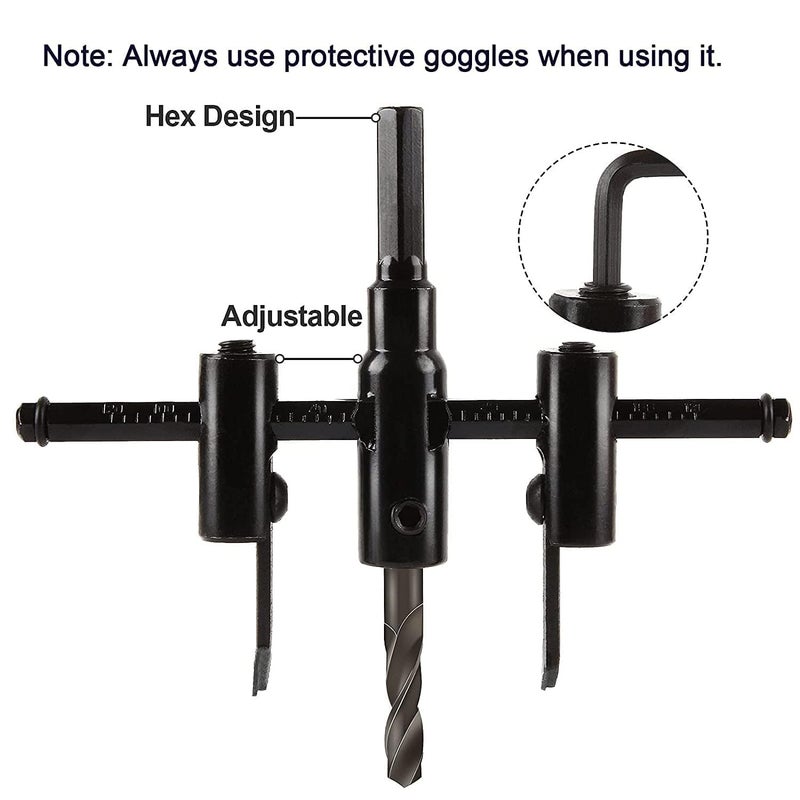 KP2 ® Adjustable Hole Saw Circle Cutter Drill Bit Tool for for Wood Board, Plastic Board, Plywood, Gypsum Board Saw Round Cutting - Image 4