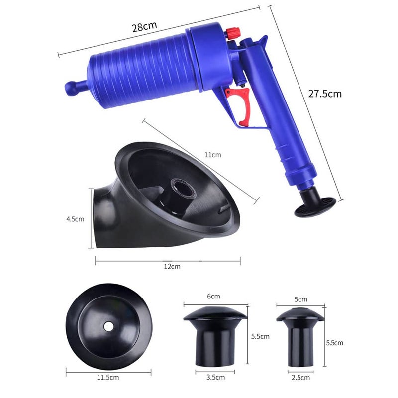 JTZXJJX Air Drain Blaster Toilet Plunger Sewer Dredge Tool for Unclogging Toilet Floor Drain Sink Bathtub  - Image 4