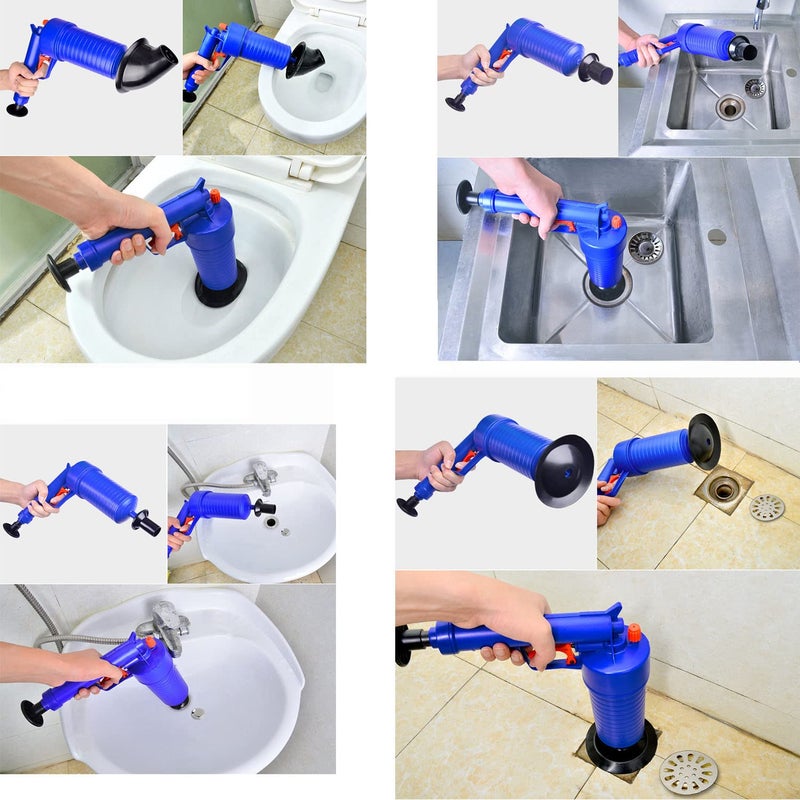 JTZXJJX Air Drain Blaster Toilet Plunger Sewer Dredge Tool for Unclogging Toilet Floor Drain Sink Bathtub  - Image 5