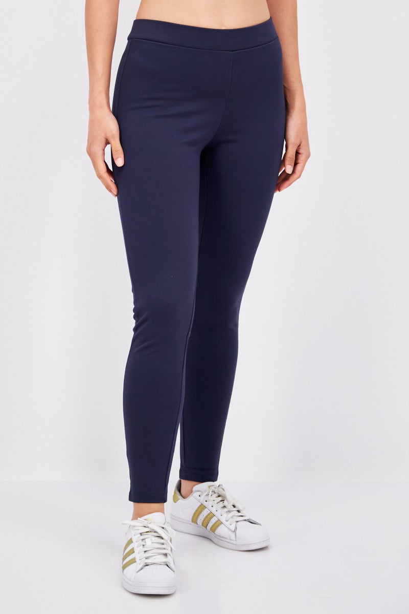 Red Tape ليجنز نسائية بقصة عادية بلون سادة، كحلي - Image 1