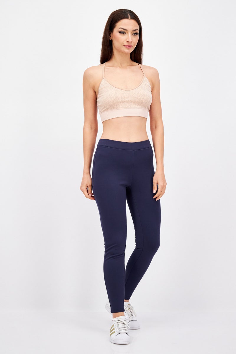 Red Tape ليجنز نسائية بقصة عادية بلون سادة، كحلي - Image 4