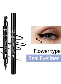 QIC 2 in 1 Double Head Eyeliner Pencil Eyeliner Stamp Waterproof Liquid Eyeliner Set Liquid Double Head Eyeliner Long Lasting Make Up Set Speedy and Easy Double Eyeliner Pencil 04  - Image 4