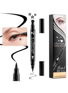 QIC 2 in 1 Double Head Eyeliner Pencil Eyeliner Stamp Waterproof Liquid Eyeliner Set Liquid Double Head Eyeliner Long Lasting Make Up Set Speedy and Easy Double Eyeliner Pencil 04  - Image 2
