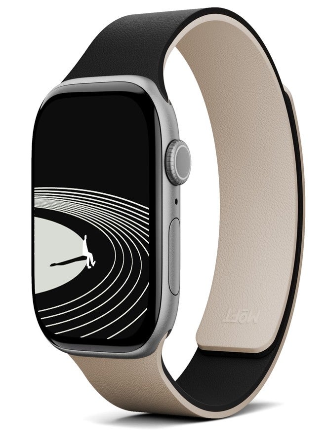 MOFT Snap Duo Watch Bands Compatible with Apple Watch,Quick Magnetic Wear,Duo-Color&Soft Silicone,iWatch Bands for Ultra 3/2/1,Series 11/10/9/8/7/SE/6/5/4/3/2/1, 42/44/45/46/49mm,Vast Black x Stardust - Image 1