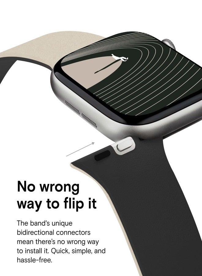 MOFT Snap Duo Watch Bands Compatible with Apple Watch,Quick Magnetic Wear,Duo-Color&Soft Silicone,iWatch Bands for Ultra 3/2/1,Series 11/10/9/8/7/SE/6/5/4/3/2/1, 42/44/45/46/49mm,Vast Black x Stardust - Image 3