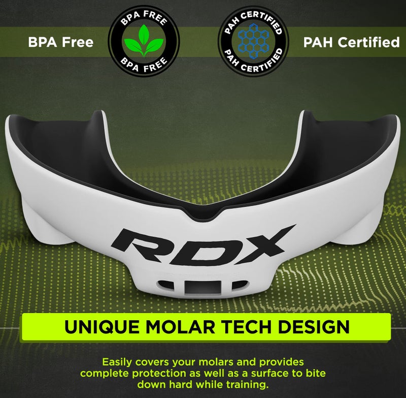 RDX Mouth Guard for Boxing MMA Kickboxing Muay Thai Judo Karate - Kids Gum Shield Mouthpiece Jaw Protector with Case, Martial Arts Football Lacrosse Hockey Bjj Contact Sports Junior Below 12 Years Age - Image 2