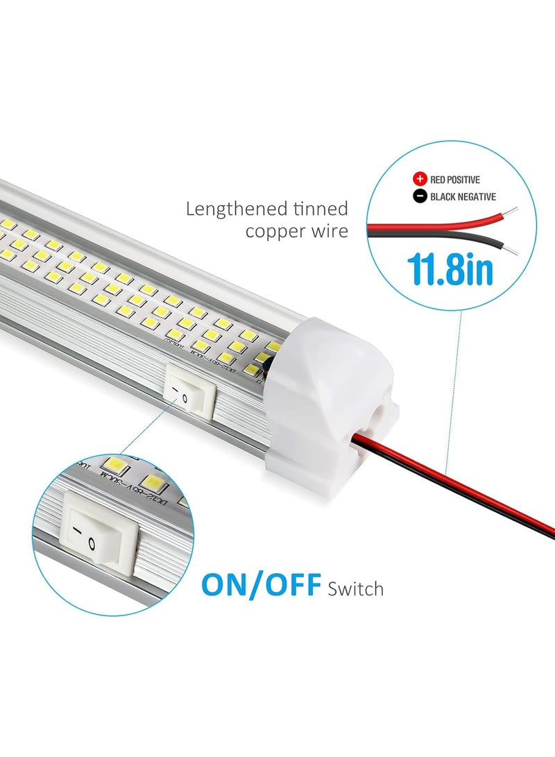 SOLARAE شريط ضوء داخلي LED، 108 LED، 1100LM 8W DC 12V أضواء شريطية مع مفتاح تشغيل/إيقاف، لجرار الشحن المغلق، سيارة RV فان شاحنة لوري قافلة قارب منزل متنقل، 4 قطع - Image 3