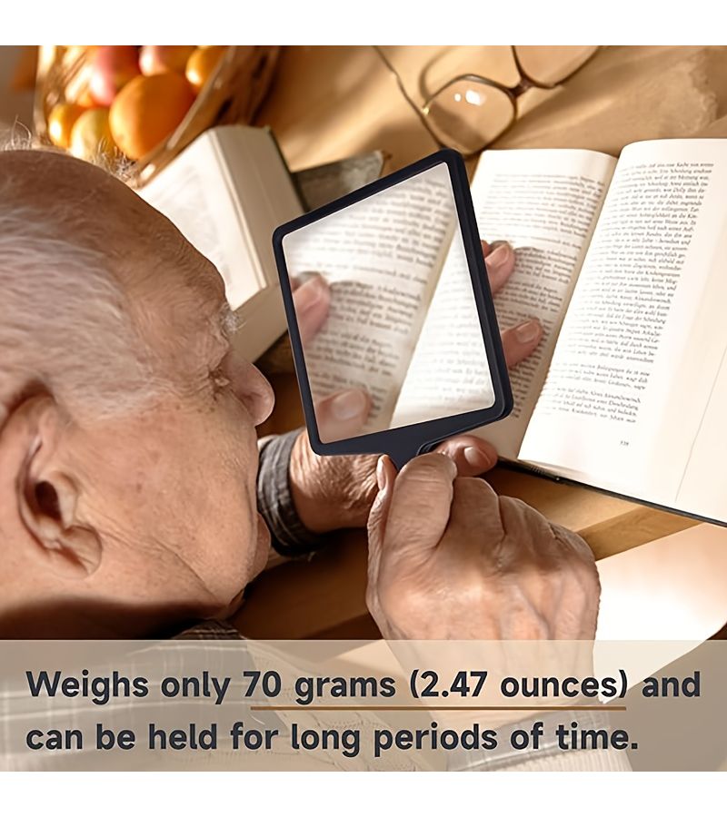 Black 5X Magnifying Handheld Magnifier With Fresnel Lens Full Page Lite Weight Portable Read Craft - Image 5