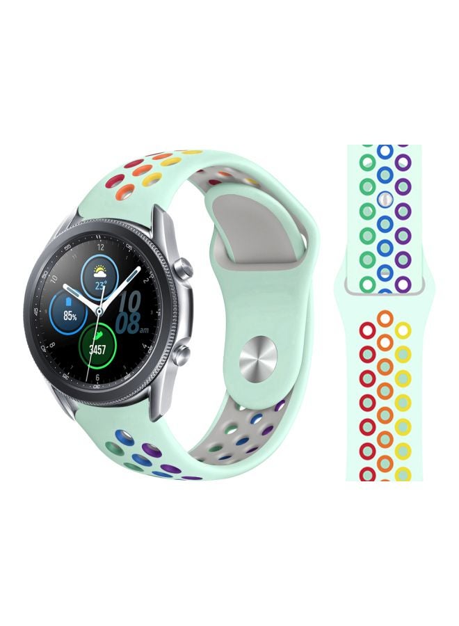 Perfii Replacement Band For Samsung Galaxy Watch 3 45mm Light Green/Rainbow - Image 2