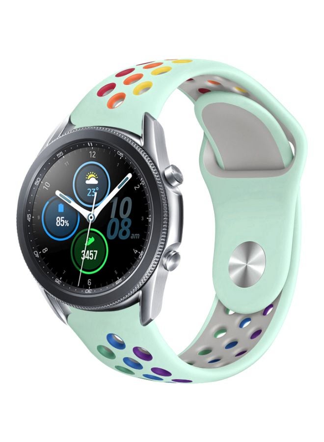 Perfii Replacement Band For Samsung Galaxy Watch 3 45mm Light Green/Rainbow - Image 1