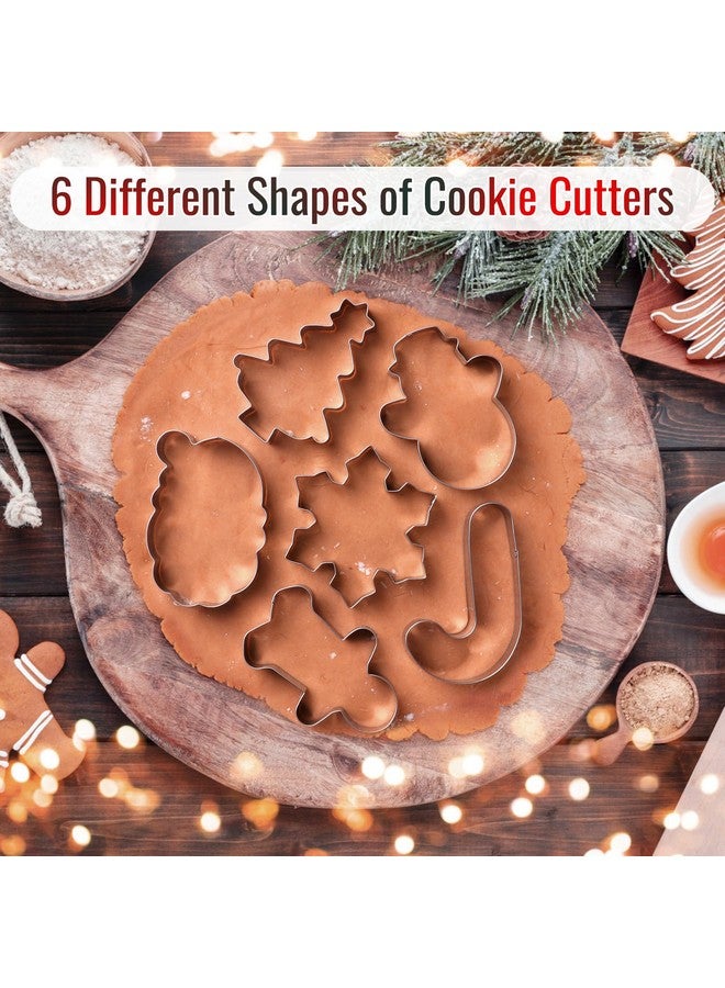 STARSIDE 4" Large Christmas Cookie Cutters,6 pcs Cookie Cutters Christmas Shapes, Metal Winter Holiday Cookie Cutter Set-Gingerbread Man,Snowman - Image 4