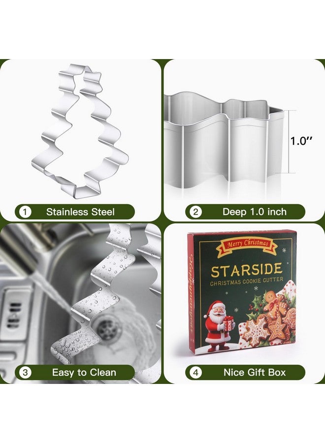 STARSIDE 4" Large Christmas Cookie Cutters,6 pcs Cookie Cutters Christmas Shapes, Metal Winter Holiday Cookie Cutter Set-Gingerbread Man,Snowman - Image 5