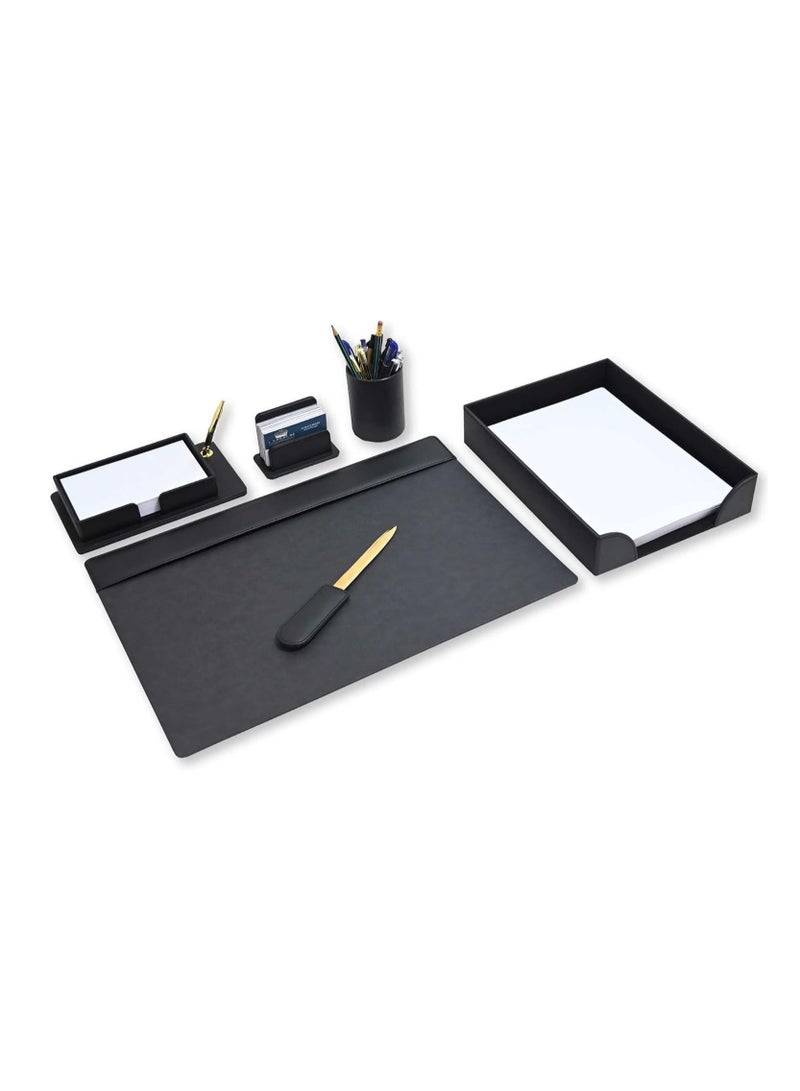 FIS طقم مكتب تنفيذي 6 قطع من اف اي اس، بولي يوريثان إيطالي، لون أسود - FSDS181BK - Image 2