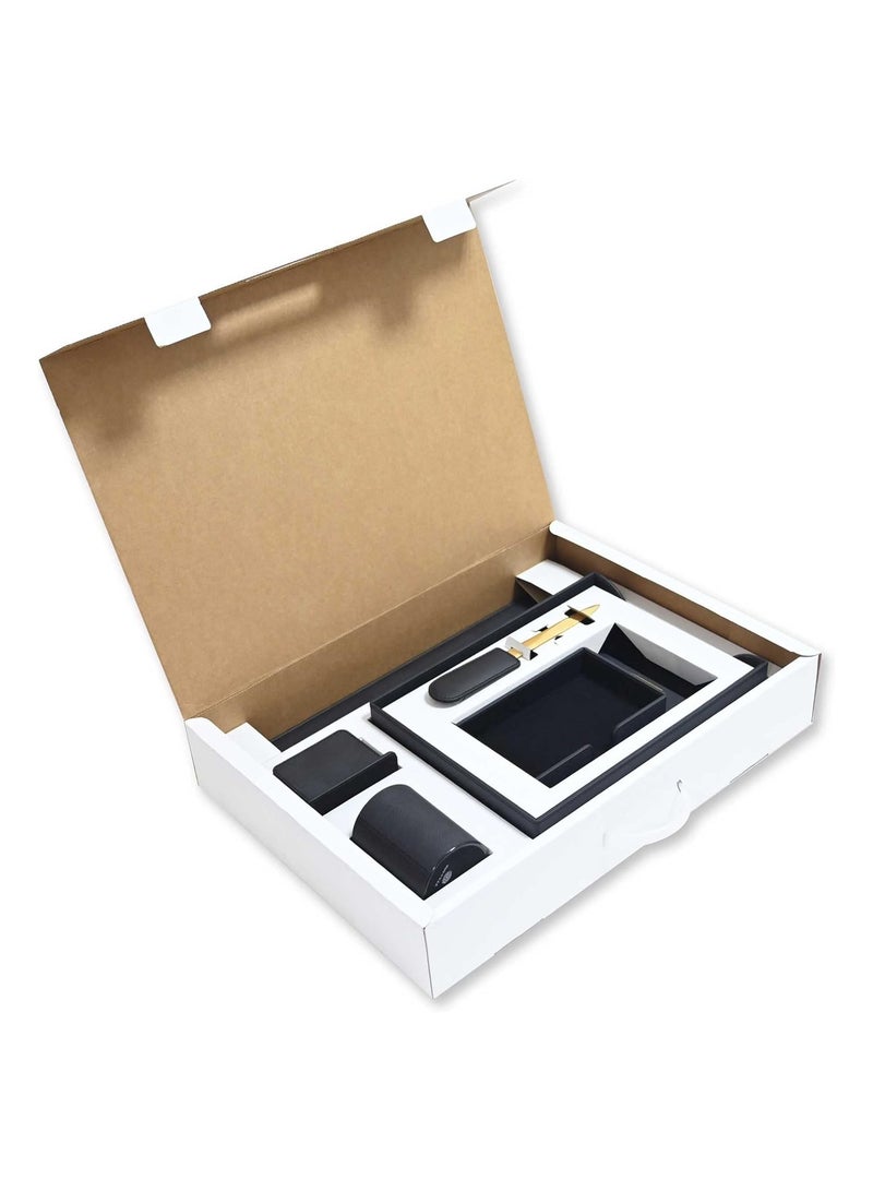 FIS طقم مكتب تنفيذي 6 قطع من اف اي اس، بولي يوريثان إيطالي، لون أسود - FSDS181BK - Image 3