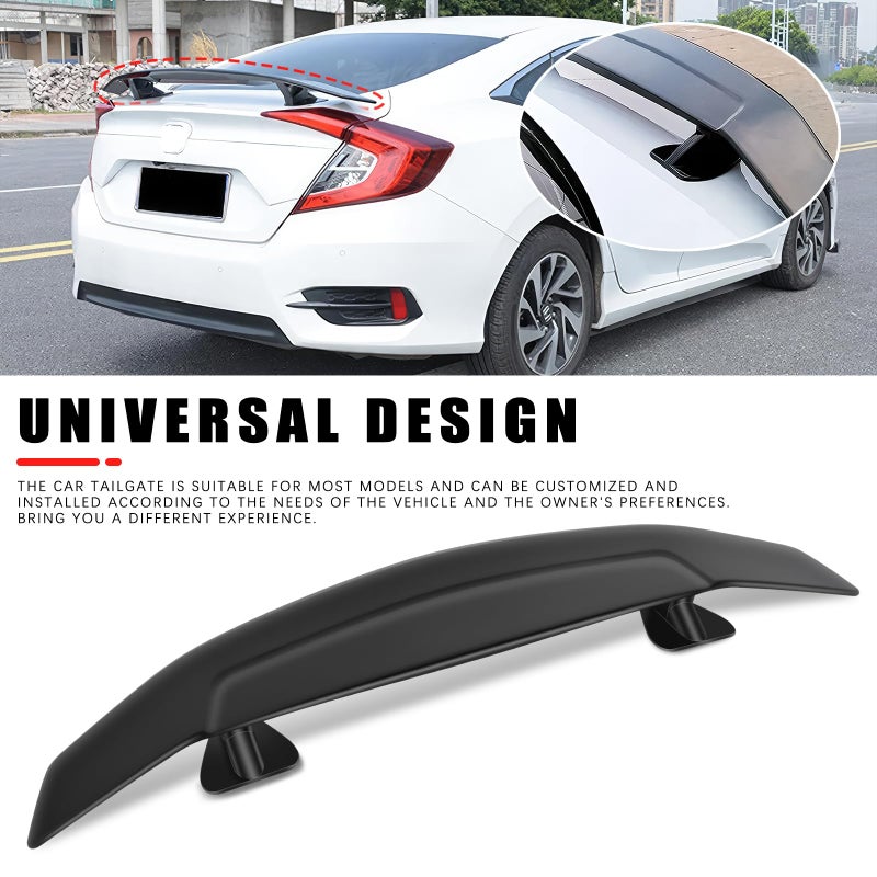 JMTBNO 46Inch Universal Rear Spoiler, Black Sport Style Racing Spoiler Truck Wing Lightweight,Rear Trunk Spoiler Wing Lid Tail Deck Spoiler Fit for Sedan Coupe Hatchback - Image 3
