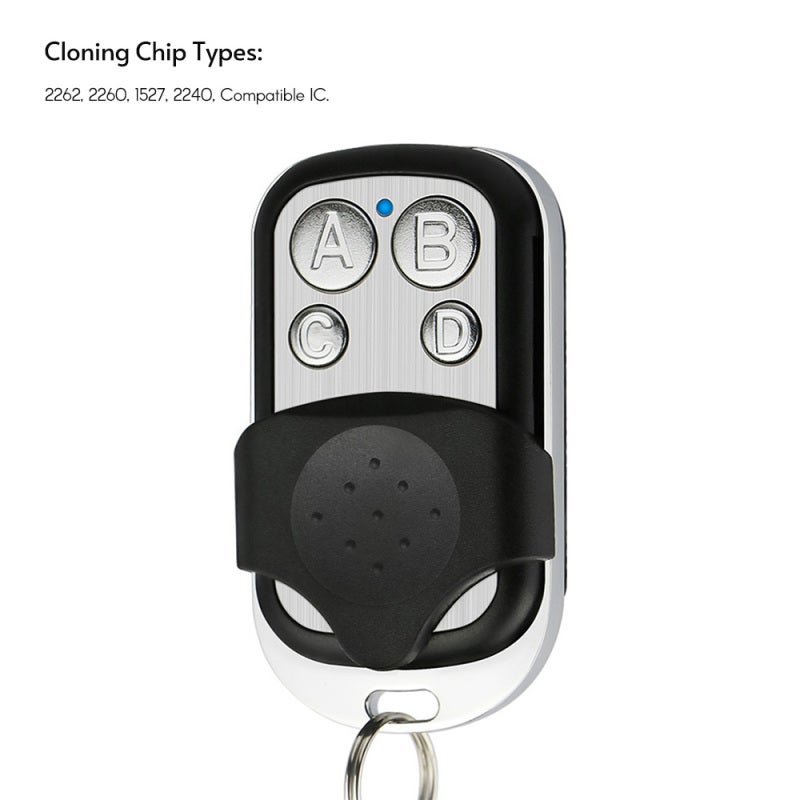 433MHz Copy Remote Controller Metal Clone Remotes 4 Buttons Cloning Key Fob Garage Duplicator Remote Control Key Fob with Cover Protection - Image 3