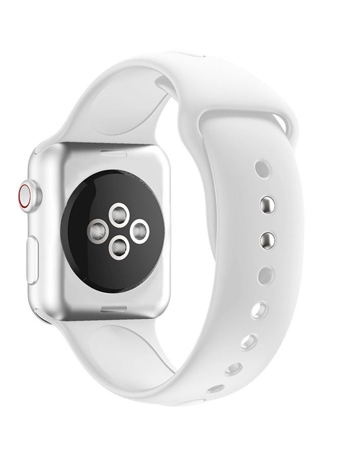 حزام بديل لساعة Apple Watch Series 5/6/7 42/44/45 ملم أبيض - Image 3
