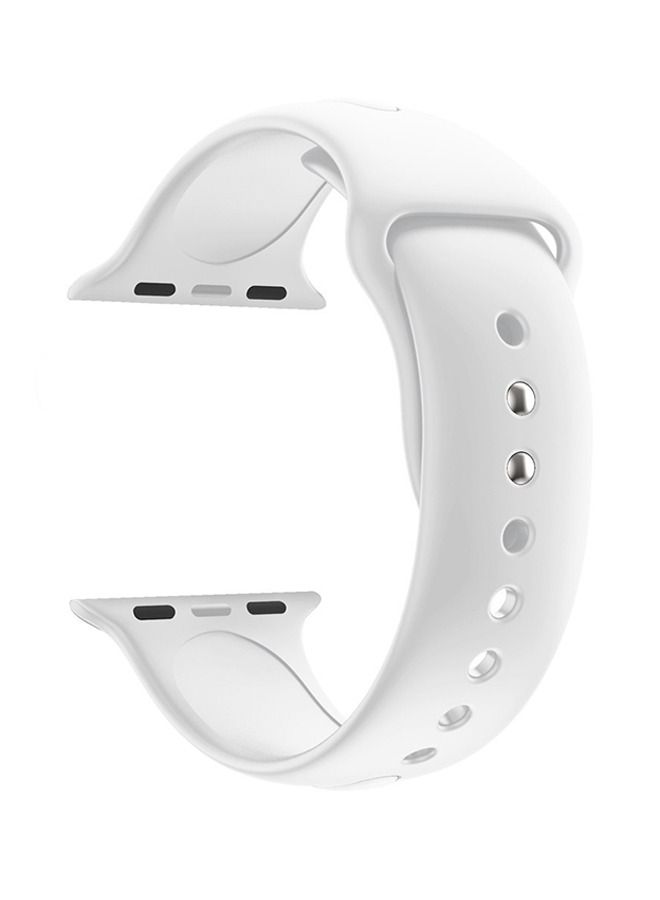 حزام بديل لساعة Apple Watch Series 5/6/7 42/44/45 ملم أبيض - Image 1