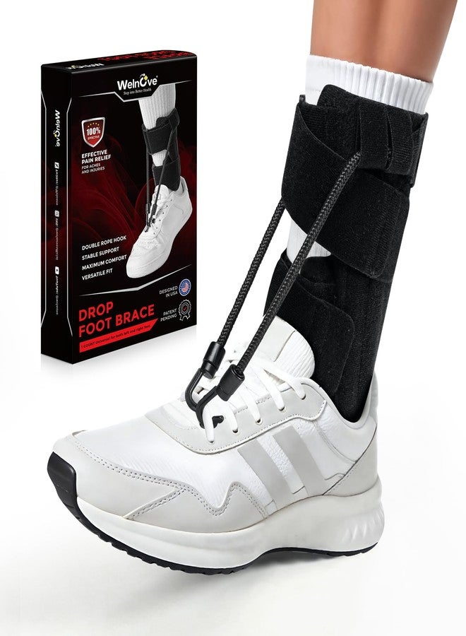 Welnove AFO Foot Drop Brace - Adjustable Drop Foot Braces for Men & Women, Soft and Comfortable Ankle Support for Walking, Fits Left or Right Foot, Improves Gait & Stability - Image 1
