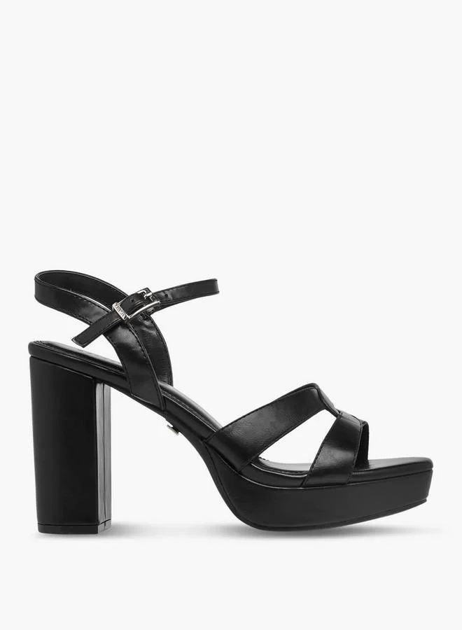 Celeste Women's Strappy Sandals with Buckle Closure and Block Heels