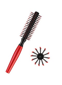 BOAO Quiff Roller Mini Round Hair Brush Anti-Static Round Hairbrush Non-Slip Circle Hairbrush Rpm Small Quiff Roller for Blow Drying, 8 Row  - Image 1