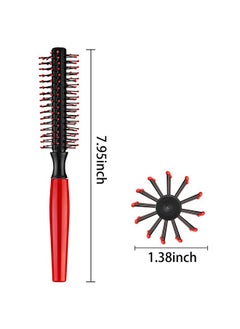 BOAO Quiff Roller Mini Round Hair Brush Anti-Static Round Hairbrush Non-Slip Circle Hairbrush Rpm Small Quiff Roller for Blow Drying, 8 Row  - Image 2