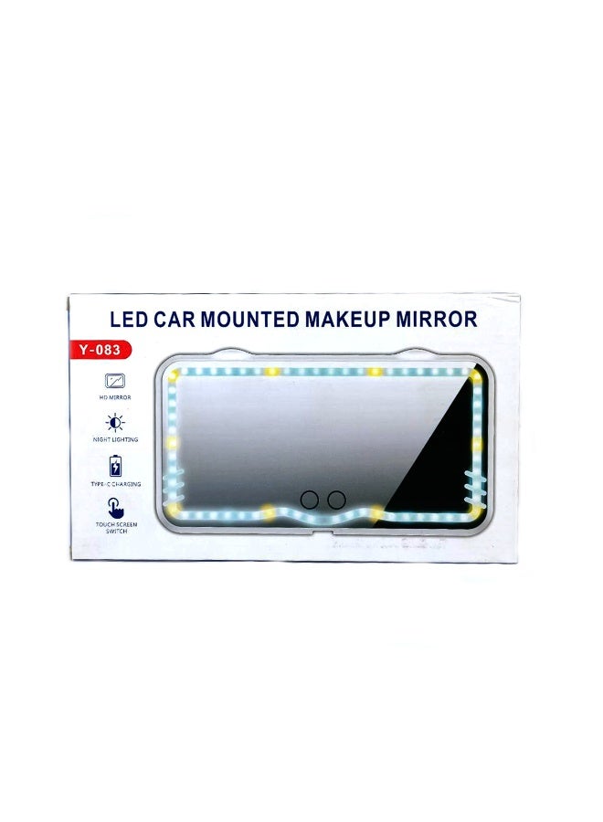 مرآة مكياج LED مع حاجب شمس للسيارة، مع إضاءة باردة/دافئة/طبيعية قابلة للتعديل | مرآة زينة تعمل باللمس للسيارة | قابلة للشحن عبر USB | تصميم قابل للطي مع أشرطة مرنة | زجاج شفاف عالي الوضوح للمكياج والعناية الشخصية - Image 5