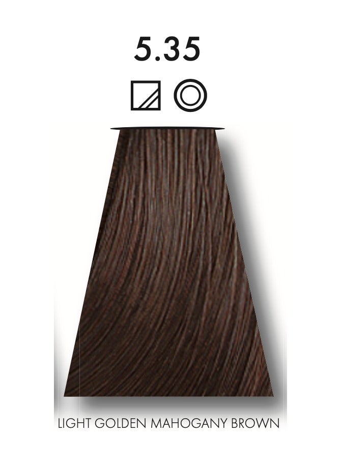 كين عبوتين من صبغة شعر كيون تينتا كولور رقم 5.35 لون بني ماهوجني ذهبي فاتح تحتوي على بروتين الحرير المعالج بتقنية سولامر خالية من البارابين - Image 2