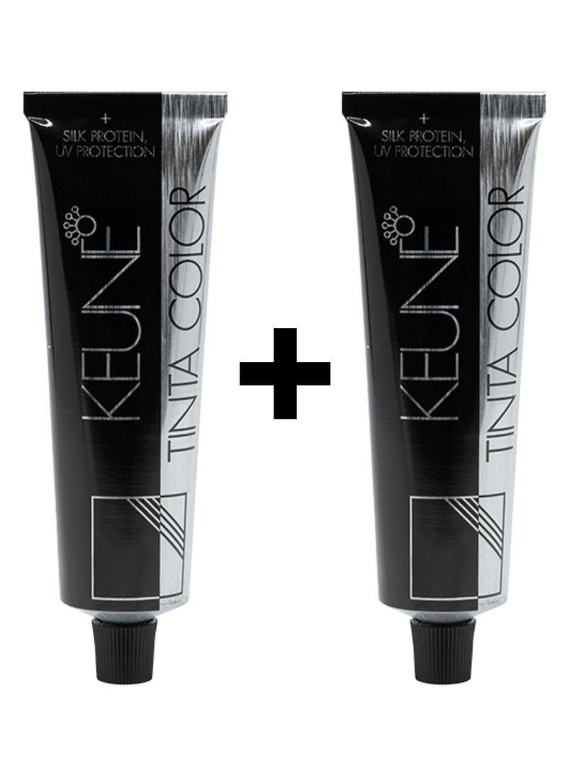 كين عبوتين من صبغة شعر كيون تينتا كولور رقم 5.35 لون بني ماهوجني ذهبي فاتح تحتوي على بروتين الحرير المعالج بتقنية سولامر خالية من البارابين - Image 1