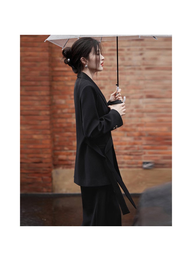 Dme Classic Buttoned Suit Set For Women, Spring/autumn Business Suit With Concealed Button Jacket And Slim Fit Trousers - Image 2