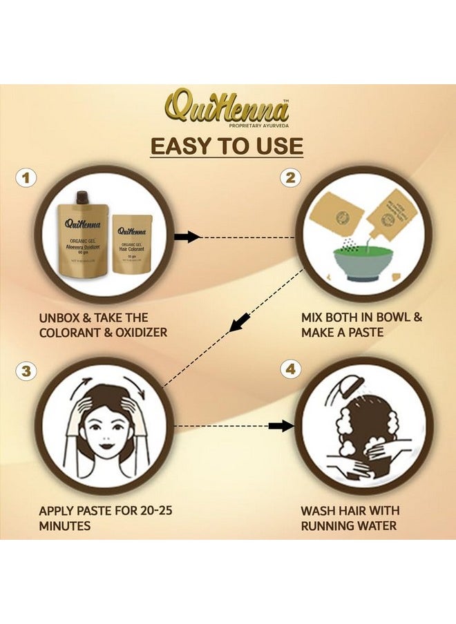 باي بيو ناتشورالز جل تلوين الشعر العضوي QuikHenna من PureNaturals، 3 جرام، بني قهوة - لون شعر طبيعي دائم خالٍ من البارابين والأمونيا، تغطية 100% للشعر الرمادي، لون جل يدوم طويلاً للرجال والنساء، 120 جرام  - Image 5