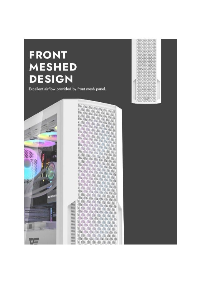 darkFlash DF2100 Mesh E-ATX, ATX, ITX, M-ATX, Gaming PC Case, Pre Installed 4 ARGB Fans, Tempered Glass Panels and, 9 GPU PCI Slots, Compatible with 360mm Radiator, USB 3.0, Computer Case - Image 3