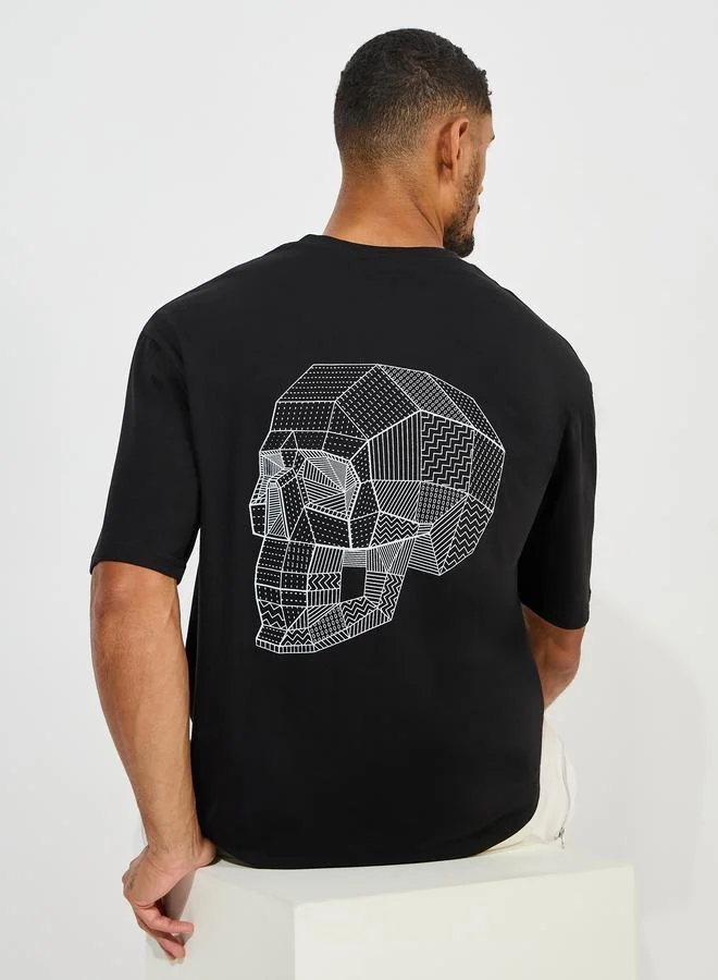 Styli Styli Front and Back Print Oversized Cotton Rich T-Shirt