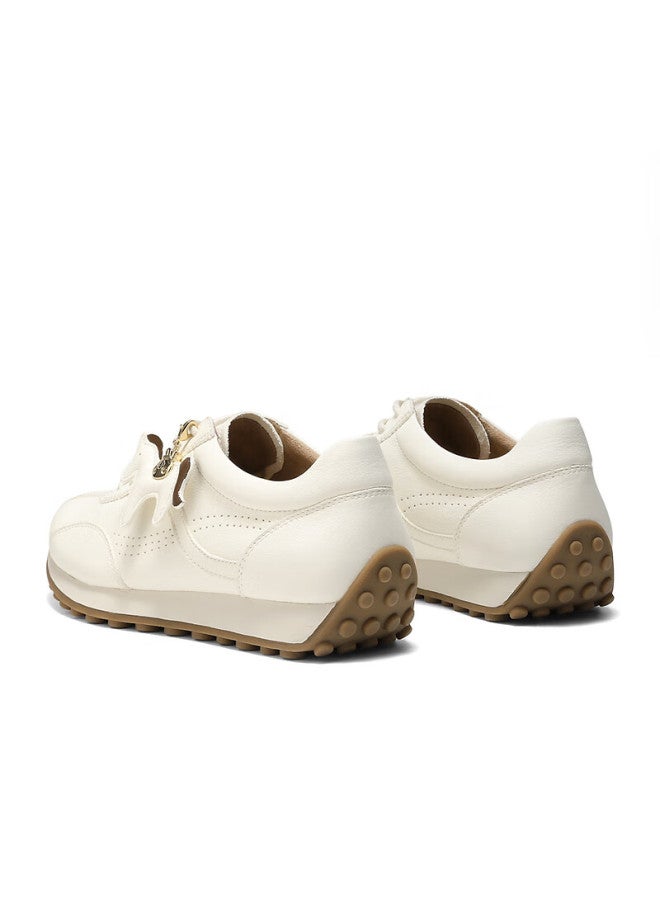 Senda a Little Pony Agan Shoes Women Spring New Cowhide Mall Same Style German Training Casual Shoes Beige 37 - Image 3