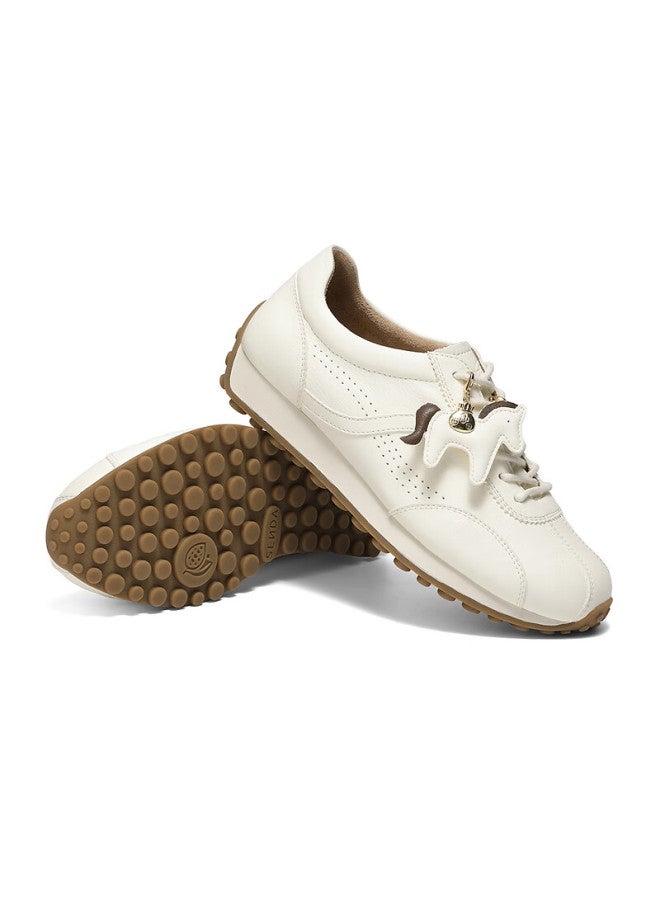 Senda a Little Pony Agan Shoes Women Spring New Cowhide Mall Same Style German Training Casual Shoes Beige 37 - Image 4