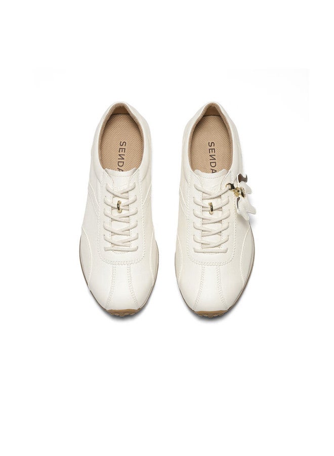 Senda a Little Pony Agan Shoes Women Spring New Cowhide Mall Same Style German Training Casual Shoes Beige 37 - Image 2