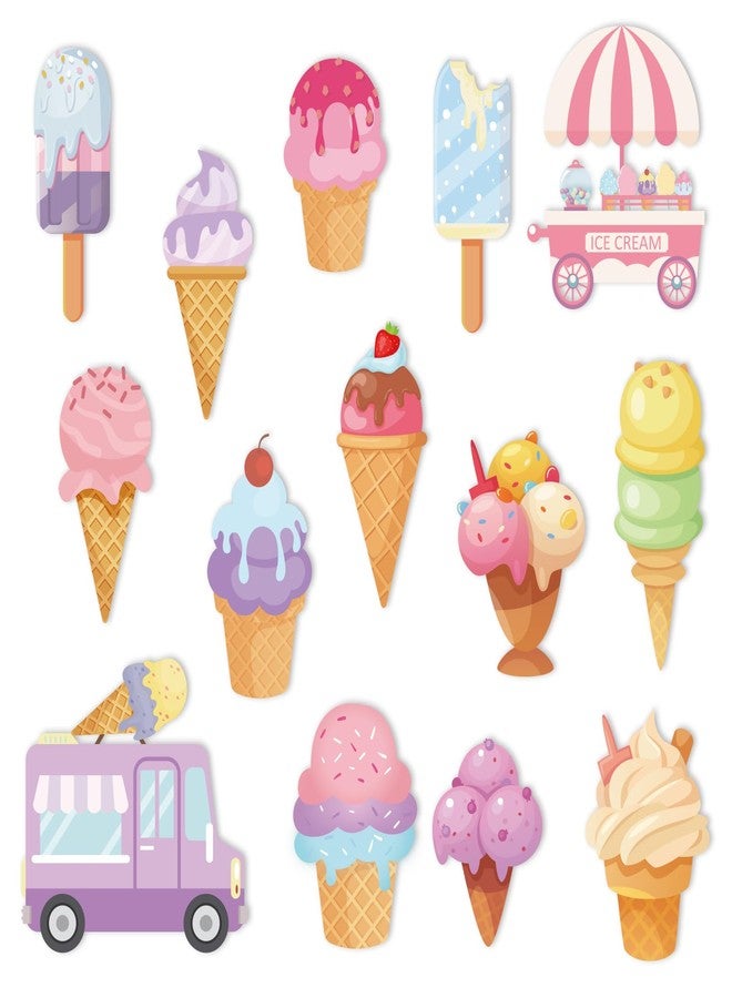 وولاين مجموعة مغناطيسات ثلاجة صيفية من والين، 14 قطعة، بتصميم آيس كريم صيفي، مغناطيسات ملونة على شكل سنداي، ملصقات مغناطيسية لطيفة للثلاجة، لتزيين السيارة والمطبخ والأبواب المعدنية والخزائن - Image 1
