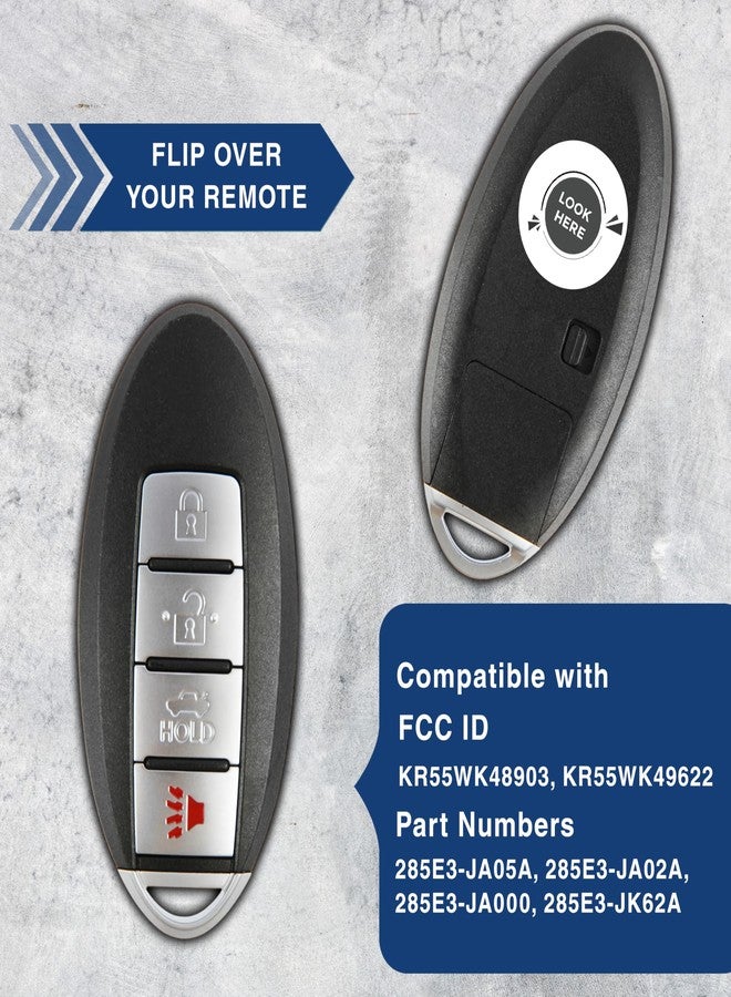 KeylessOption Key Fob Replacement for 2007-2015 Nissan Altima, Murano, Maxima, Infiniti G35, G37, Q60 Remote, 4-Button, Black, Durable Plastic, Passenger Car - Image 4