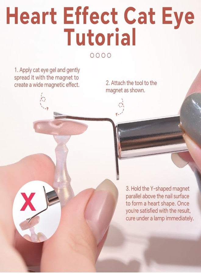 Rolabling Heart Magnet Y-Shaped Guide Wand for Cat Eye Gel Polish - Image 5