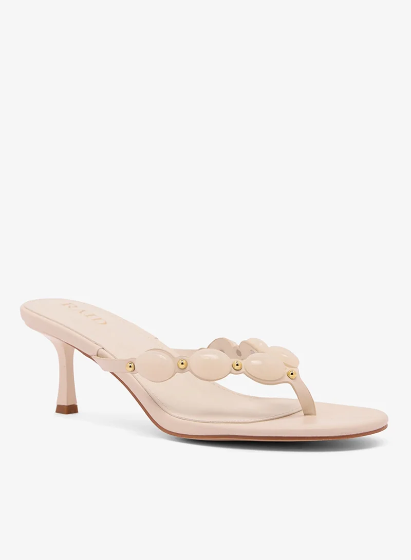 RAID OFF WHITE PU Comfort Heeled Sandals for Women | Best Price UAE