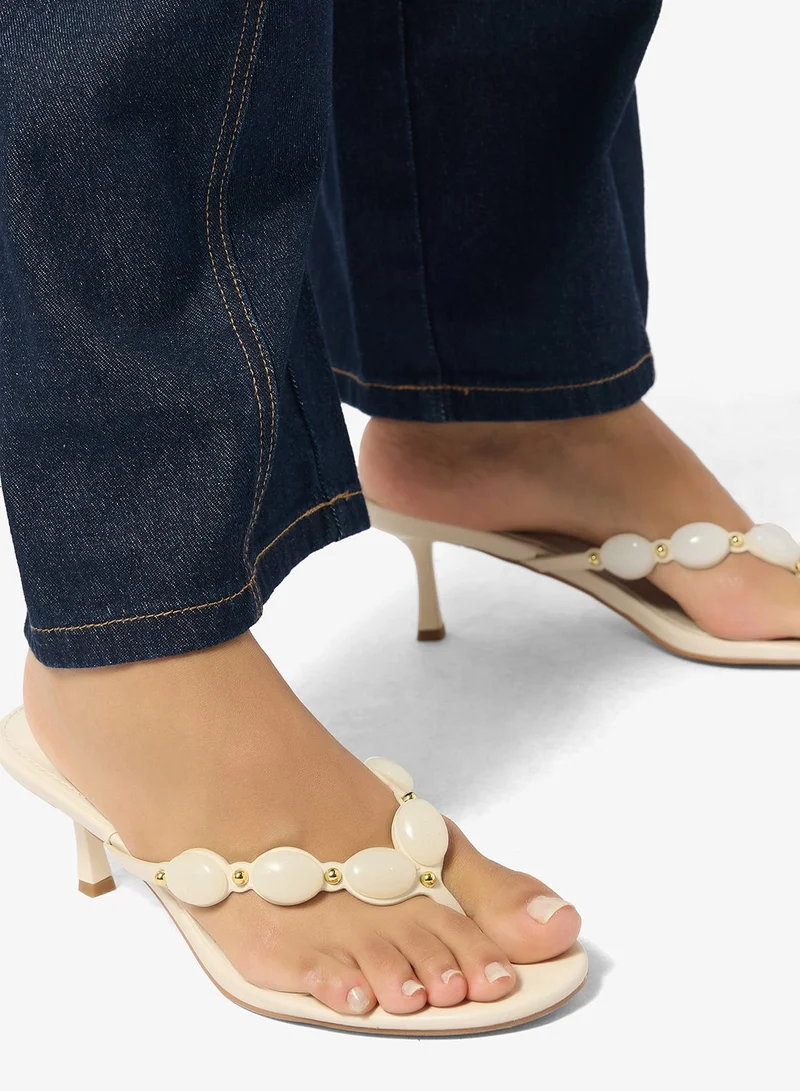 RAID OFF WHITE PU Comfort Heeled Sandals for Women | Best Price UAE