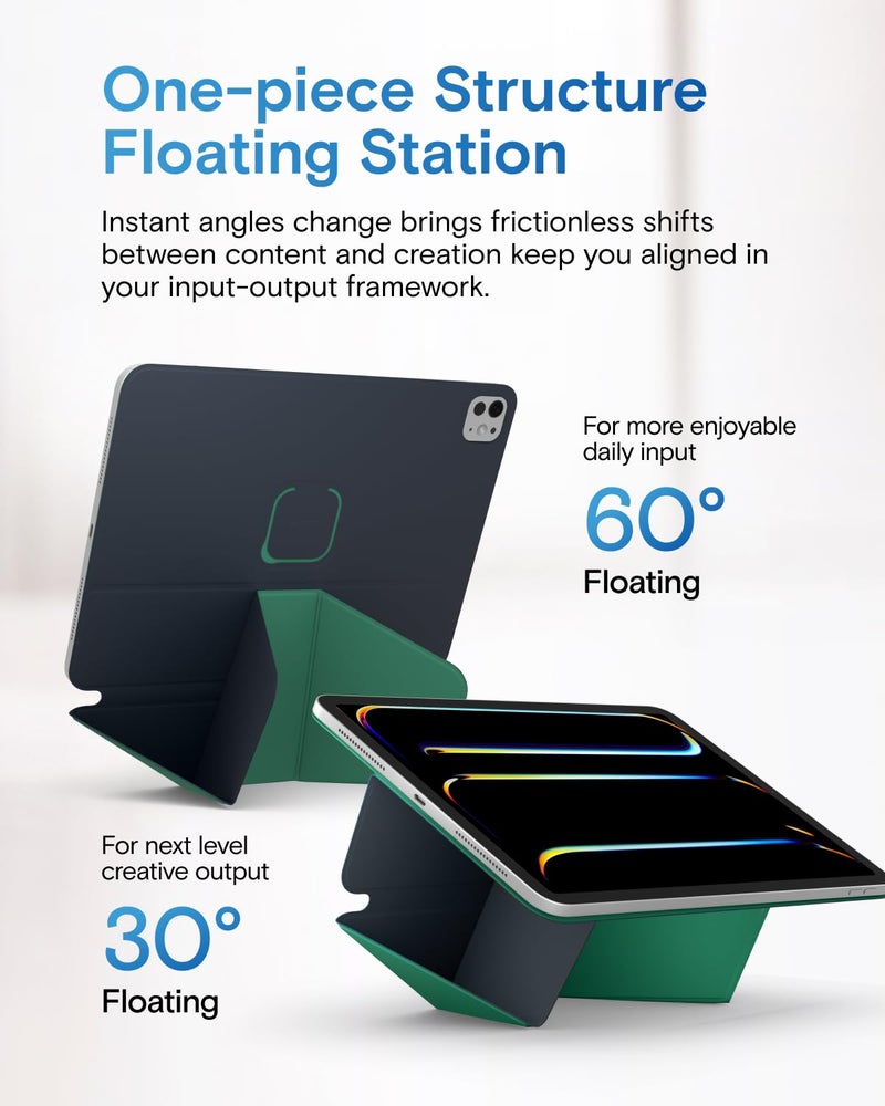 MOFT Dynamic Folio Case for iPad mini 7th A17 Pro 2024 & iPad mini 6th A15 2021, 8.3 Inch Slim Magnetic Stand Case with 20+ Viewing Angles, Auto Wake/Sleep, Ultra Thin, Navy Blue x Oz Green - Image 4