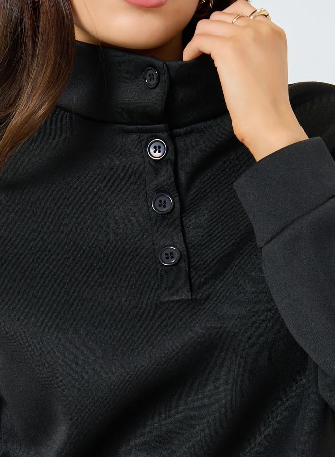 ستايلي طقم منسق من سويت شيرت بأزرار وجوغر - Image 5