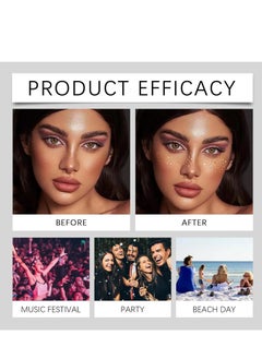Eelhope Gold Glitter Freckles Face Tattoo 6Pcs, Face Makeup Patches, Temporary Sparkle Freckles Stickers, Waterproof Face and Body Glitter Dots For Women, Festival Makeup Freckles, Faux Freckles  - Image 4