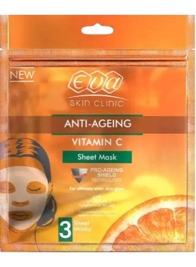إيفا سكين كلينيك ماسك ورقي بفيتامين سي – 3 شيت ماسك - Image 1