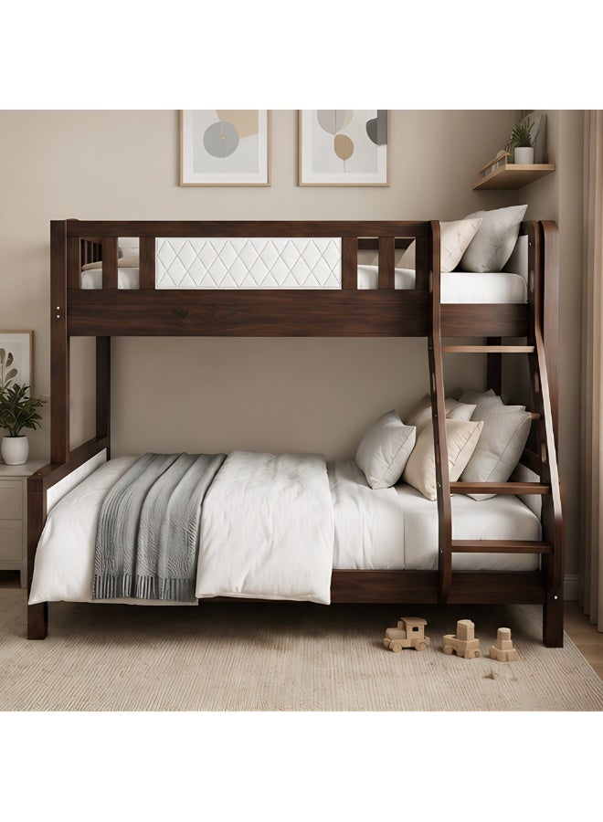 ABX HOME ALPS Twin Over Double Bunk Bed 190x90cm (Top) & 190x120cm (Bottom) – Wooden Frame with Ladder & Safety Guardrails - Image 2